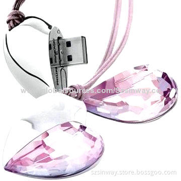 Popular Metal Heart Jewelry USB Flash Drive, CE, RoHS, FCC Marks